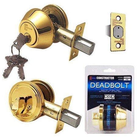 PROPATION Deadbolt Door Lock Set with Single Cylinder; Polished Brass PR1891